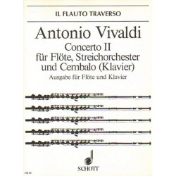 Antonio Vivaldi CONCERTO II FUR FLOTE, STREICHORCHESTER UND CEMBALO (KLAVIER). AUSGABE FUR FLOTE UND KLAVIER [antykwariat]