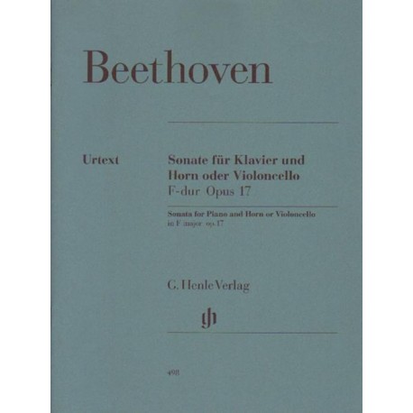 Ludwig van Beethoven SONATE F-DUR OPUS 17 FUR KLAVIER UND HORN ODER VIOLONCELLO