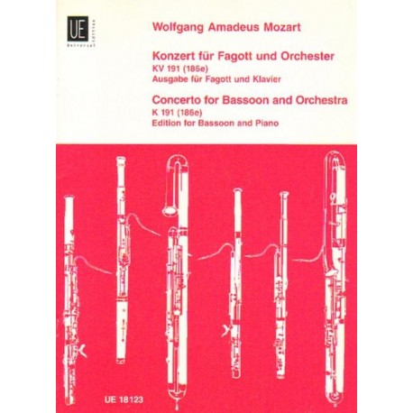KONZERT FUR FAGOTT UND ORCHESTER KV 191 (186e). AUSGABE FUR FAGOTT UND KLAVIER Wolfgang Amadeus Mozart KONZERT FUR FAGOTT UND ORCHESTER KV 191 (186e). AUSGABE FUR FAGOTT UND KLAVIER Wolfgang Amadeus Mozart