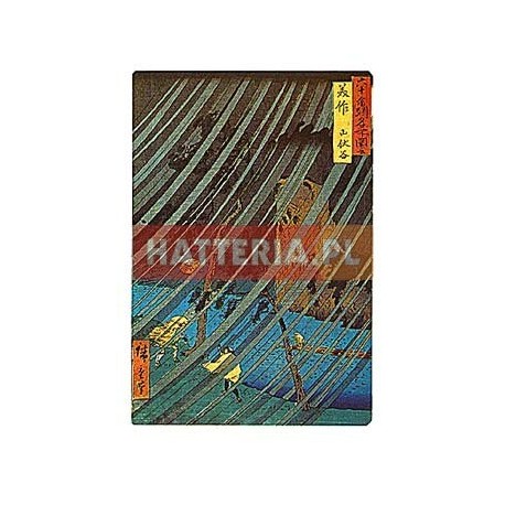 ULEWA W WĄWOZIE YAMABUSHI W PROWINCJI MIMASAKA Utagawa Hiroshige [pocztówka-075]