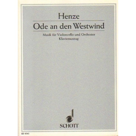 Hans Werner Henze ODE AN DEN WESTWIND. MUSIK FUR VIOLONCELLO UND ORCHESTER [antykwariat]