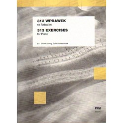 Okładka nut „313 wprawek na fortepian” Emmy Altberg i Zofii Romaszkowej, starsze, oficjalne wydanie PWM.