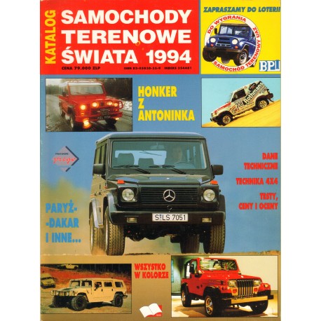 SAMOCHODY TERENOWE ŚWIATA 1994 KATALOG