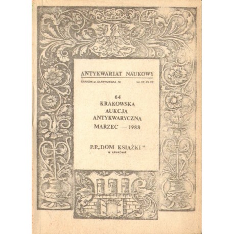 64 KRAKOWSKA AUKCJA ANTYKWARYCZNA MARZEC 1988