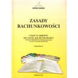 ZASADY RACHUNKOWOŚCI. CZĘŚĆ II DO NAUKI RACHUNKOWOŚCI Bożena Padurek