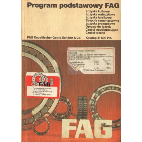 PROGRAM PODSTAWOWY FAG - ŁOŻYSKA. KATALOG