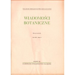 WIADOMOŚCI BOTANICZNE. KWARTALNIK TOM XIII ZESZYTY 1-4