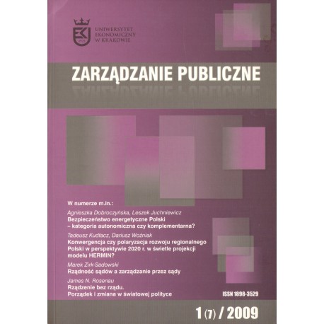 ZARZĄDZANIE PUBLICZNE 1 (7) 2009 ZARZĄDZANIE PUBLICZNE 1 (7) 2009