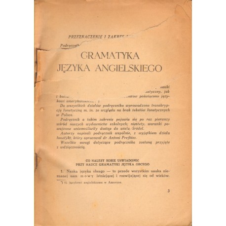 GRAMATYKA JĘZYKA ANGIELSKIEGO