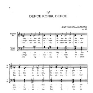 WIECZÓR CIEMNY SIĘ UNIŻA NA CHÓR MIESZANY A CAPELLA, OP. 45