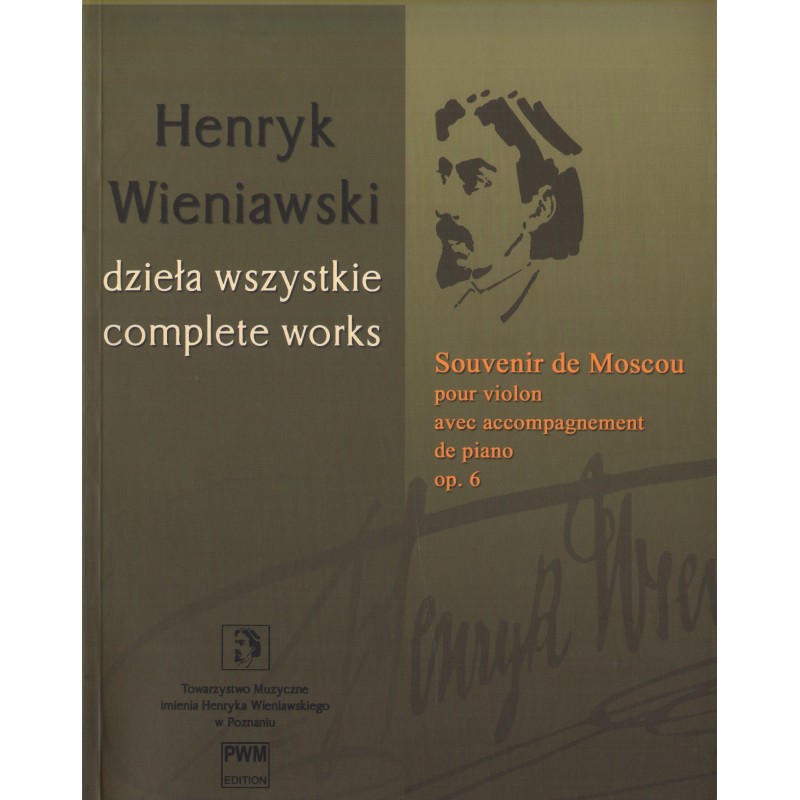Okładka wydania nutowego Souvenir de Moscou op. 6 na skrzypce i fortepian autorstwa Henryka Wieniawskiego