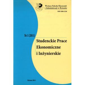 STUDENCKIE PRACE EKONOMICZNE I INŻYNIERSKIE NR 1 (2011)