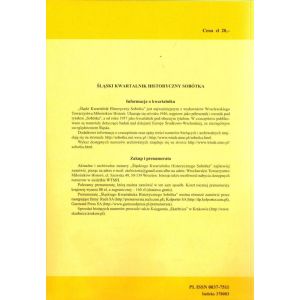 ŚLĄSKI KWARTALNIK HISTORYCZNY SOBÓTKA NR 1 2014