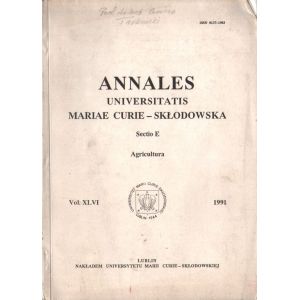 ANNALES UNIVERSITATIS MARIAE CURIE-SKŁODOWSKA. SECTIO E. AGRICULTURA