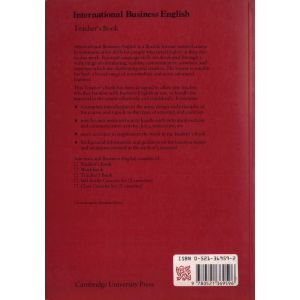 Tylna okładka podręcznika INTERNATIONAL BUSINESS ENGLISH. A COURSE IN COMMUNICATION SKILLS. TEACHERS BOOK