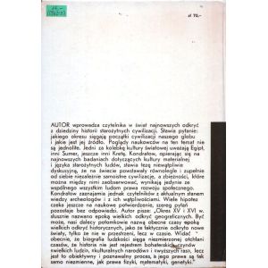 Opis z okładki książki ZAGINIONE CYWILIZACJE Aleksandra Kondratowa. Wydawnictwo PIW z 1976 r.