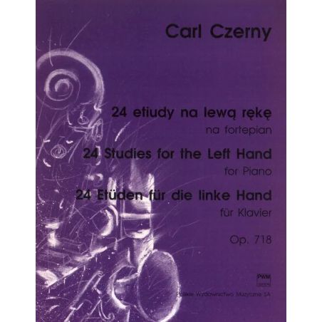 Okładka nut Carla Czernego „24 etiudy na lewą rękę op. 718” na fortepian, w opracowaniu Zbigniewa Śliwińskiego.