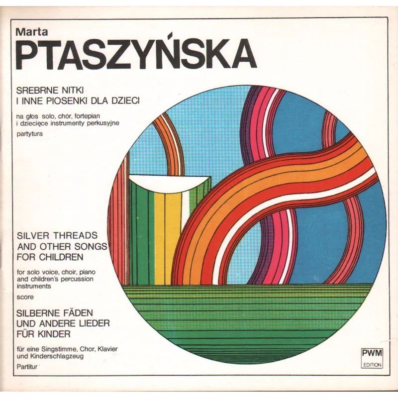 Okładka nut Marty Ptaszyńskiej „Srebrne nitki i inne piosenki dla dzieci”, seria dziecięca Słoń.