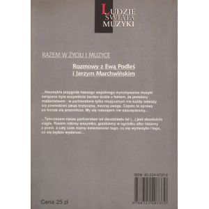 Okładka książki Razem w życiu i muzyce. Rozmowy z Ewą Podleś i Jerzym Marchwińskim, wydawnictwo PWM.